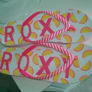 ROXY FLIP FLOPS SANDALS PINK LEAMONADE SIZE 7M